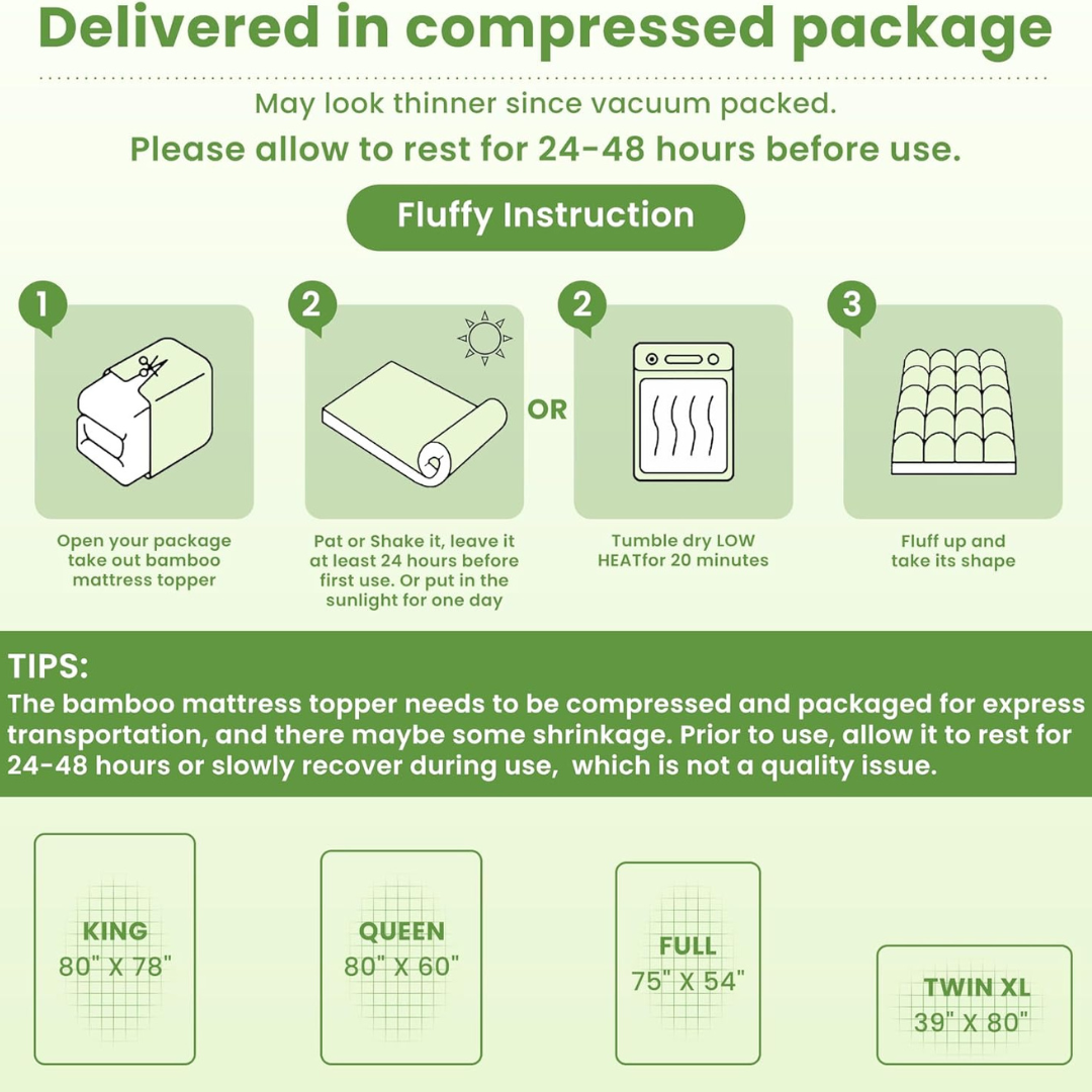Temp-Regulating Bamboo Mattress Topper